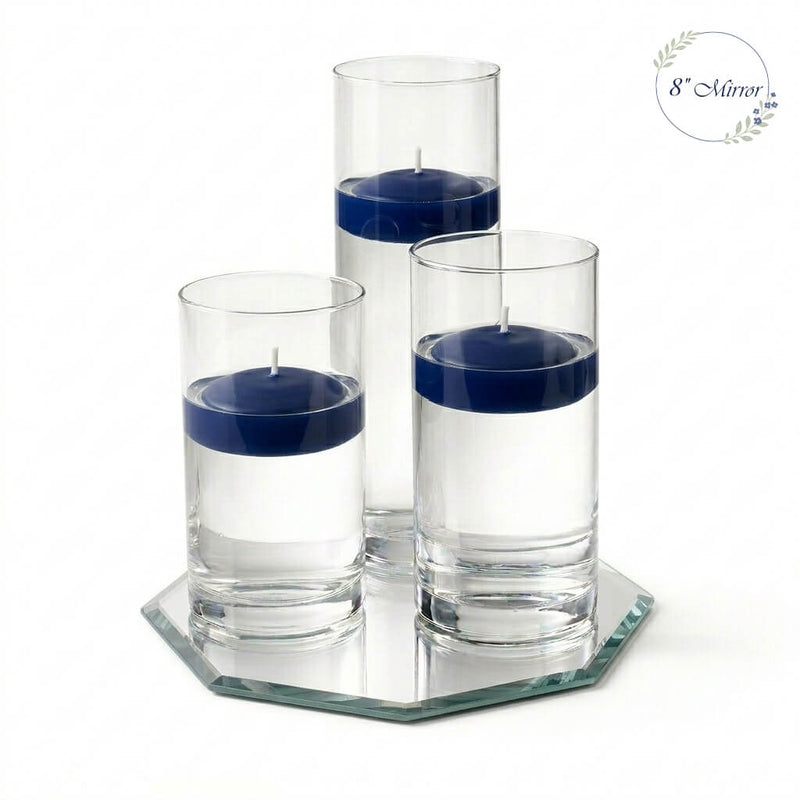 Eastland Octagon Mirror and Cylinder Vase Centerpiece with Richland 3" Floating Candles Set of 7 - thumbnail number 21