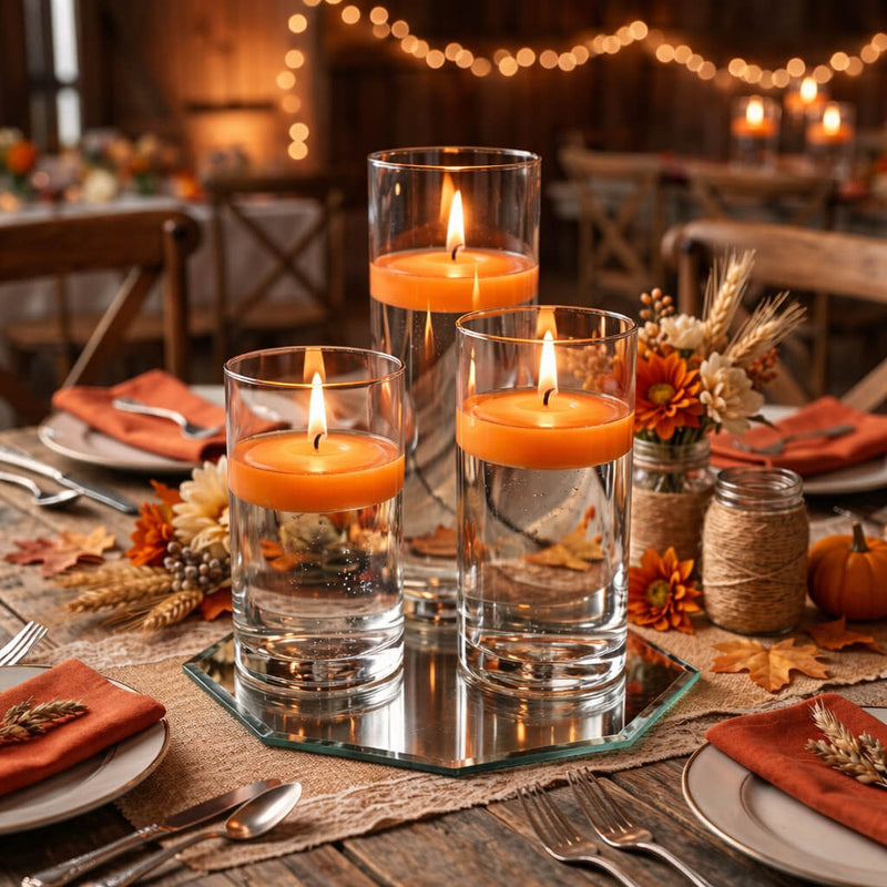 Richland Floating Candles 3" Orange Set of 24 - thumbnail number 3