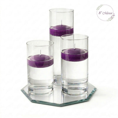 Eastland Octagon Mirror and Cylinder Vase Centerpiece with Richland 3" Floating Candles Set of 84 - thumbnail number 26