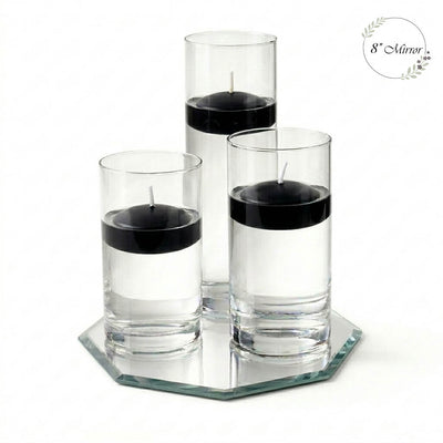 Eastland Octagon Mirror and Cylinder Vase Centerpiece with Richland 3" Floating Candles Set of 84 - thumbnail number 11