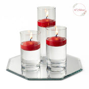 Eastland Octagon Mirror and Cylinder Vase Centerpiece with Richland 3" Floating Candles Set of 7 - thumbnail number 34