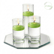 Eastland Octagon Mirror and Cylinder Vase Centerpiece with Richland 3" Floating Candles Set of 7 - thumbnail number 9