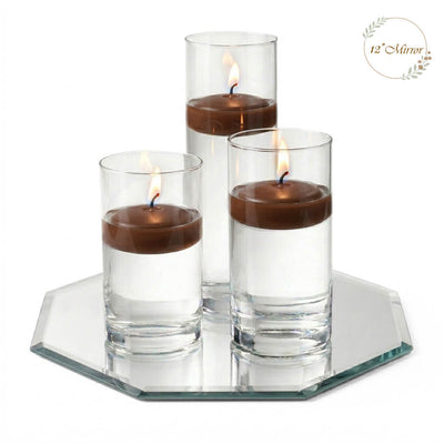 Eastland Octagon Mirror and Cylinder Vase Centerpiece with Richland 3" Floating Candles Set of 7 - thumbnail number 64