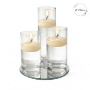 Eastland Round Mirror and Cylinder Vase Centerpiece with Richland 3" Floating Candles Set of 7 - thumbnail number 79