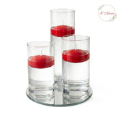 Eastland Round Mirror and Cylinder Vase Centerpiece with Richland 3" Floating Candles Set of 84 - thumbnail number 43
