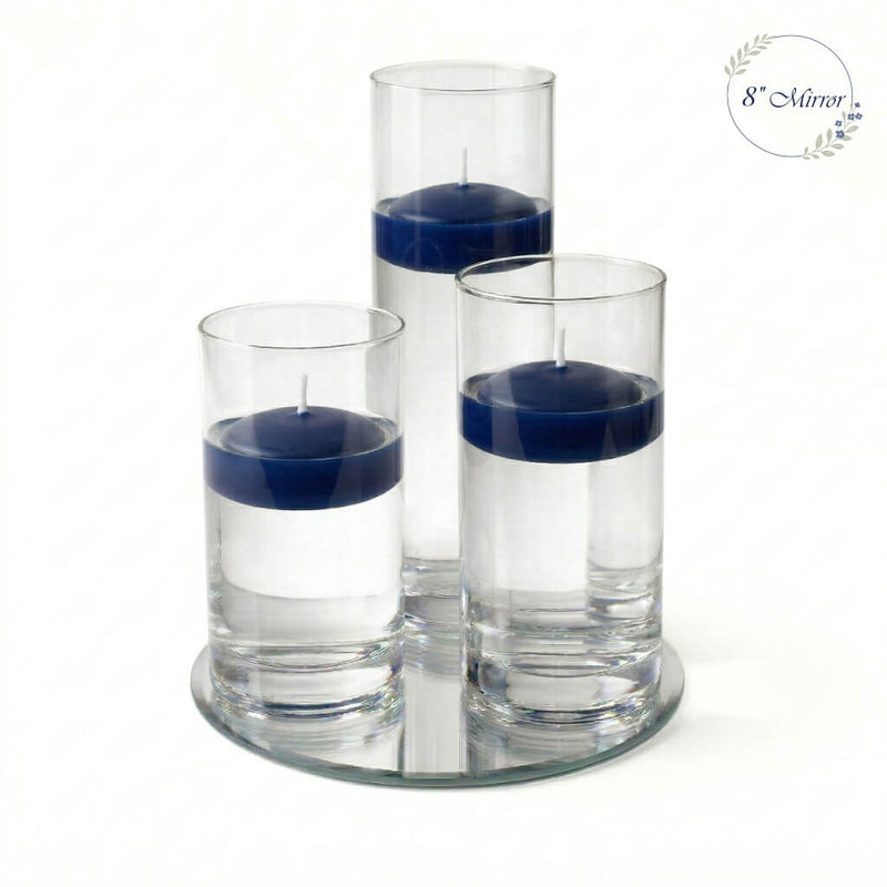 Eastland Round Mirror and Cylinder Vase Centerpiece with Richland 3" Floating Candles Set of 84 - thumbnail number 29