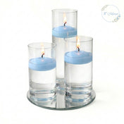 Eastland Round Mirror and Cylinder Vase Centerpiece with Richland 3" Floating Candles Set of 7 - thumbnail number 23
