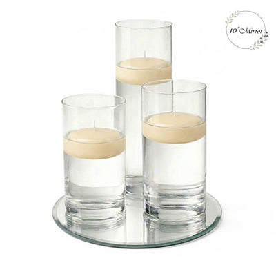 Eastland Round Mirror and Cylinder Vase Centerpiece with Richland 3" Floating Candles Set of 7 - thumbnail number 80