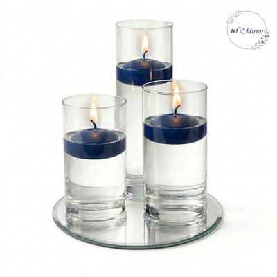 Eastland Round Mirror and Cylinder Vase Centerpiece with Richland 3" Floating Candles Set of 84 - thumbnail number 32
