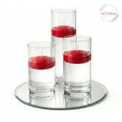 Eastland Round Mirror and Cylinder Vase Centerpiece with Richland 3" Floating Candles Set of 84 - thumbnail number 47