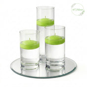 Eastland Round Mirror and Cylinder Vase Centerpiece with Richland 3" Floating Candles Set of 84 - thumbnail number 12
