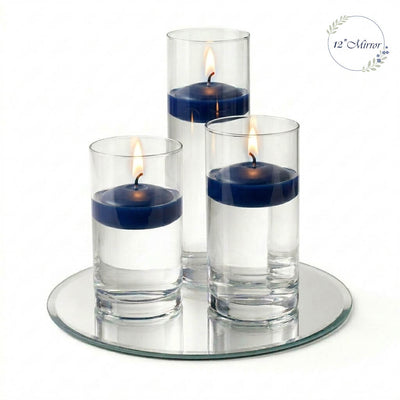 Eastland Round Mirror and Cylinder Vase Centerpiece with Richland 3" Floating Candles Set of 84 - thumbnail number 34