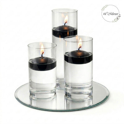 Eastland Round Mirror and Cylinder Vase Centerpiece with Richland 3" Floating Candles Set of 7 - thumbnail number 20