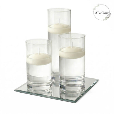 Eastland Square Mirror and Cylinder Vase Centerpiece with Richland 3" Floating Candles Set of 7 - thumbnail number 71