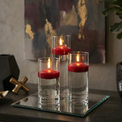 Cylinder Vase Centerpiece & Richland 3" Floating Candles Set of 8 - Red - thumbnail number 3