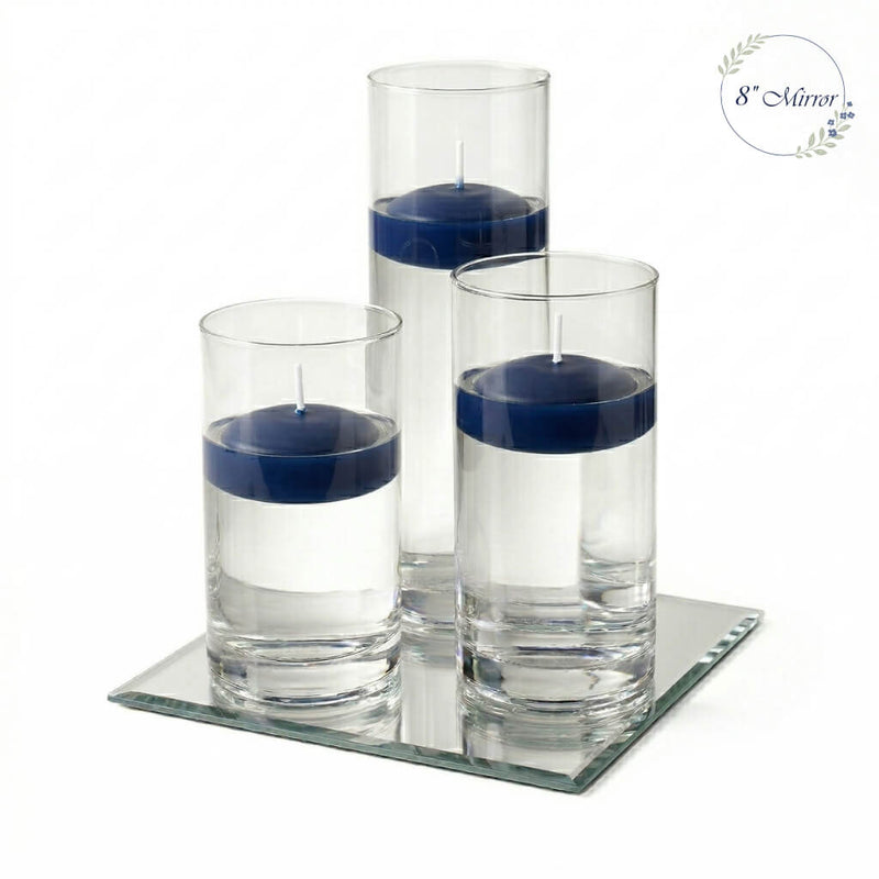 Eastland Square Mirror and Cylinder Vase Centerpiece with Richland 3" Floating Candles Set of 84 - thumbnail number 22