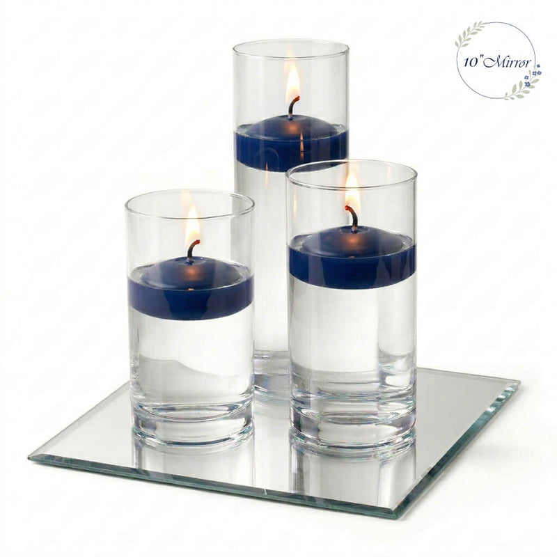 Eastland Square Mirror and Cylinder Vase Centerpiece with Richland 3" Floating Candles Set of 7 - thumbnail number 25