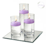 Eastland Square Mirror and Cylinder Vase Centerpiece with Richland 3" Floating Candles Set of 84 - thumbnail number 60