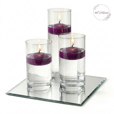 Eastland Square Mirror and Cylinder Vase Centerpiece with Richland 3" Floating Candles Set of 7 - thumbnail number 32