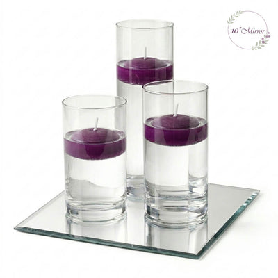 Eastland Square Mirror and Cylinder Vase Centerpiece with Richland 3" Floating Candles Set of 7 - thumbnail number 31