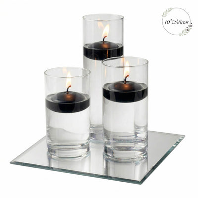 Eastland Square Mirror and Cylinder Vase Centerpiece with Richland 3" Floating Candles Set of 7 - thumbnail number 11