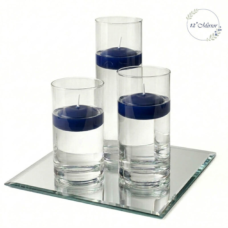Eastland Square Mirror and Cylinder Vase Centerpiece with Richland 3" Floating Candles Set of 84 - thumbnail number 26