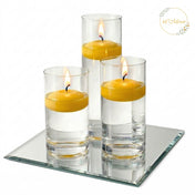 Eastland Square Mirror and Cylinder Vase Centerpiece with Richland 3" Floating Candles Set of 7 - thumbnail number 55