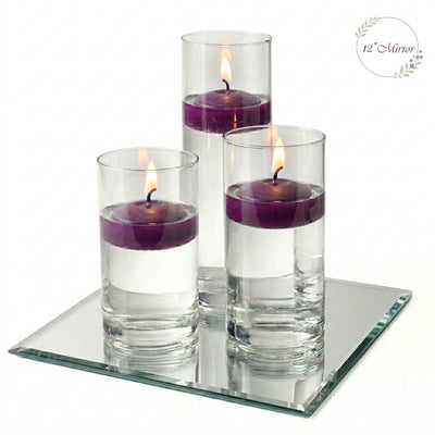 Eastland Square Mirror and Cylinder Vase Centerpiece with Richland 3" Floating Candles Set of 7 - thumbnail number 34