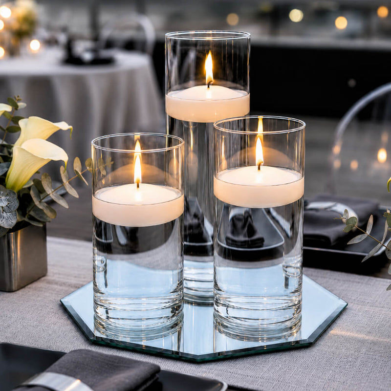 Eastland Octagon Mirror and Cylinder Vase Centerpiece Set of 4 - 12" Mirror - thumbnail number 7