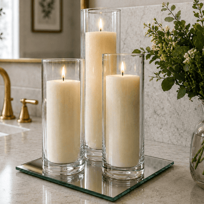 Eastland Square Mirror and Cylinder Vase Centerpiece Set of 4 - 10" - thumbnail number 9