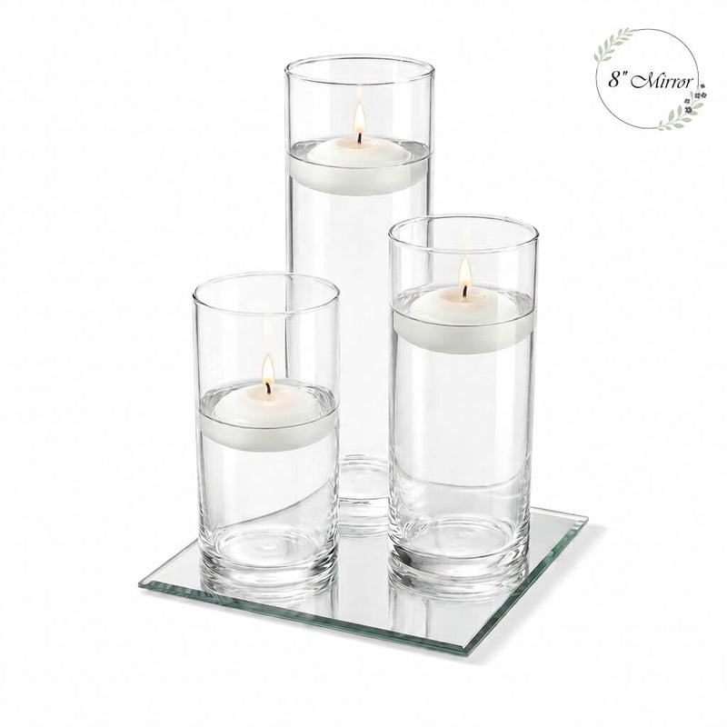 Eastland Square Mirror and Cylinder Vase Centerpiece Set of 4 - 8" - thumbnail number 4