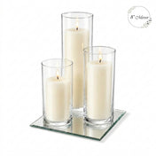Eastland Square Mirror and Cylinder Vase Centerpiece Set of 4 - 8" - thumbnail number 3