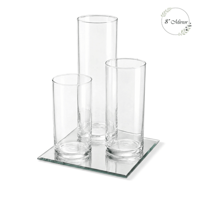 Eastland Square Mirror and Cylinder Vase Centerpiece Set of 4 - 8"
