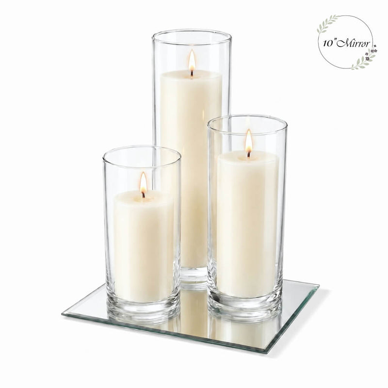 Eastland Square Mirror and Cylinder Vase Centerpiece Set of 4 - 10" - thumbnail number 3