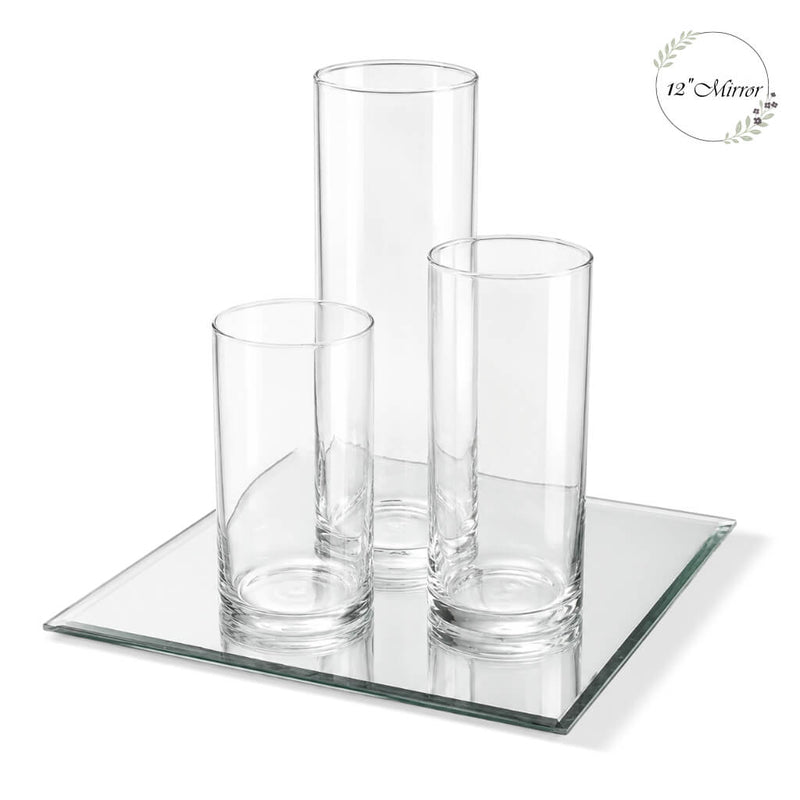 Eastland Square Mirror and Cylinder Vase Centerpiece Set of 4 - 12" - thumbnail number 1