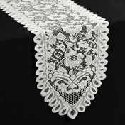 White lace table runner on a black surface - thumbnail number 2