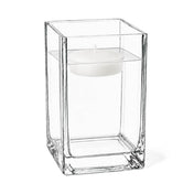 Uncluttered 6" Square Floating Candle Holder with white candle - thumbnail number 2