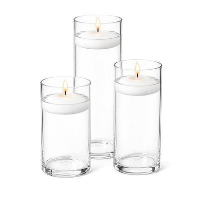 Eastland Cylinder Floating Candle Holders 7.5" , 9" & 10.5" Set of 36 - thumbnail number 3