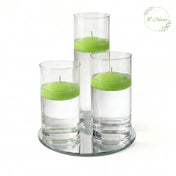 Eastland Round Mirror and Cylinder Vase Centerpiece with Richland 3" Floating Candles Set of 84 - thumbnail number 8