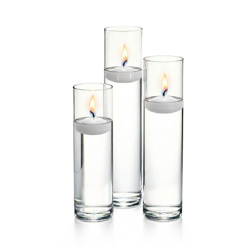 Richland Floating Candles & Sloan Cylinder Vases Set of 3 - White - thumbnail number 2