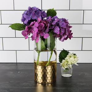 Products Gold Honeycomb Cylinder Vase 4"x8"