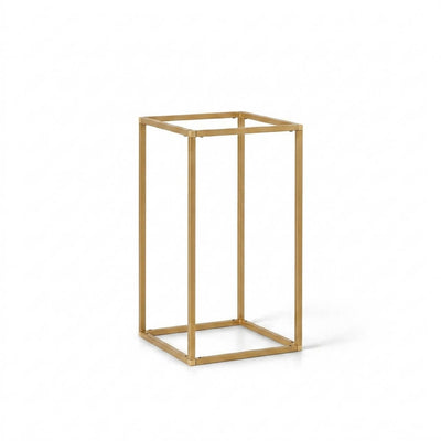 12-inch gold rectangular metal geometric column flower stand - thumbnail number 1