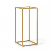 16-inch gold rectangular metal geometric column flower stand - thumbnail number 1