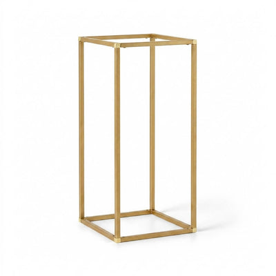 16-inch gold rectangular metal geometric column flower stand - thumbnail number 1