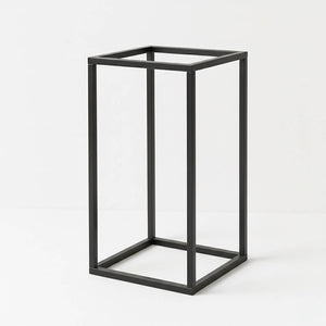 Matte Black 16" Rectangular Metal Flower Stands – 2-Pack Geometric Column Frames for Stylish Tablescapes