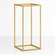 24" Gold Rectangular Metal Flower Stands – 2-Pack Geometric Column Frames for Stylish Flower Displays - thumbnail number 1
