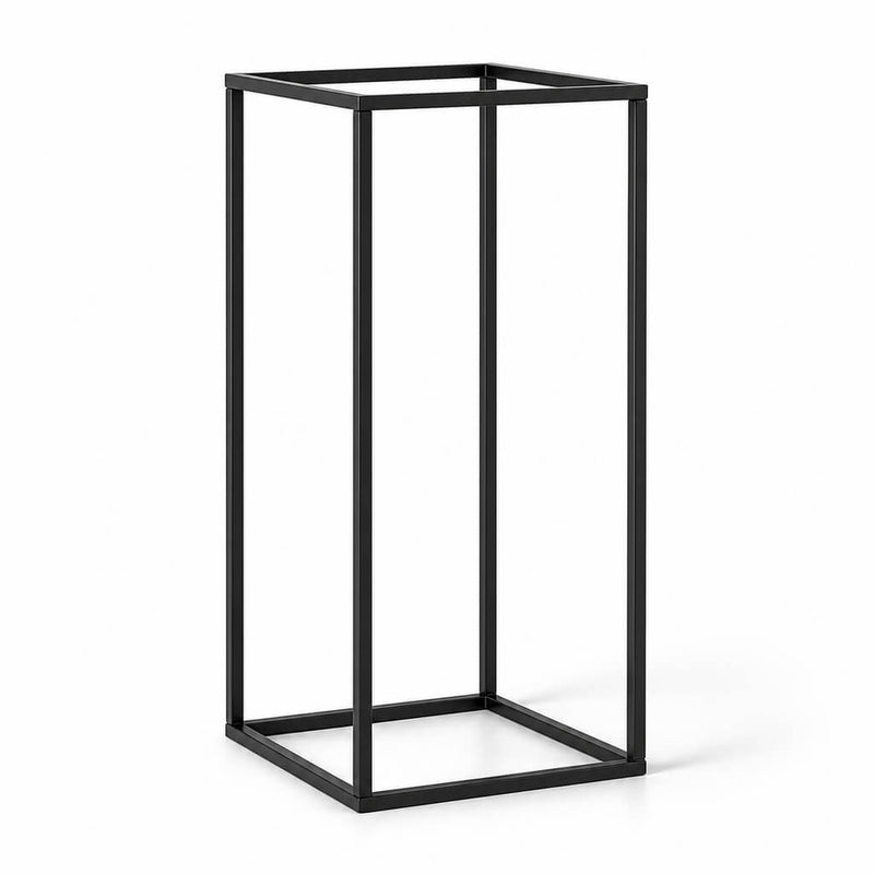 24 inch black metal rectangular display stand on a white background - thumbnail number 1