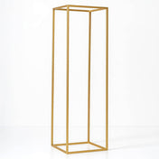 32" Gold Rectangular Metal Flower Stands – 2-Pack Geometric Column Frames for Stylish Flower Displays - thumbnail number 1