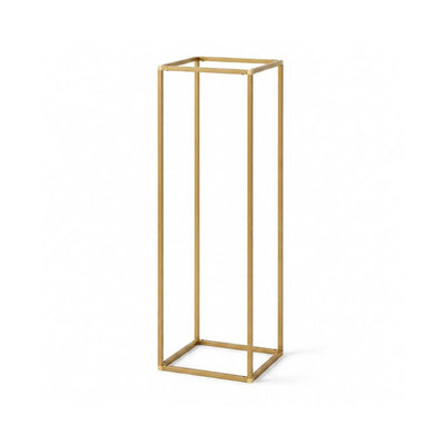 32-inch gold rectangular metal geometric column flower stand - thumbnail number 1