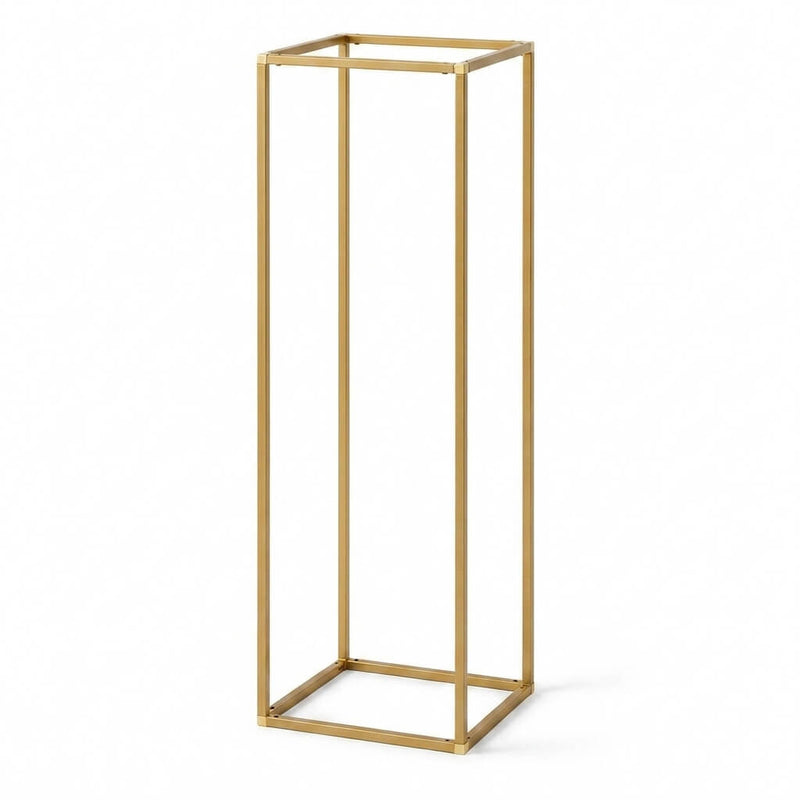 48-inch gold rectangular metal geometric column flower stand - thumbnail number 1